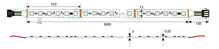 Auto Address DMX512 LED flex